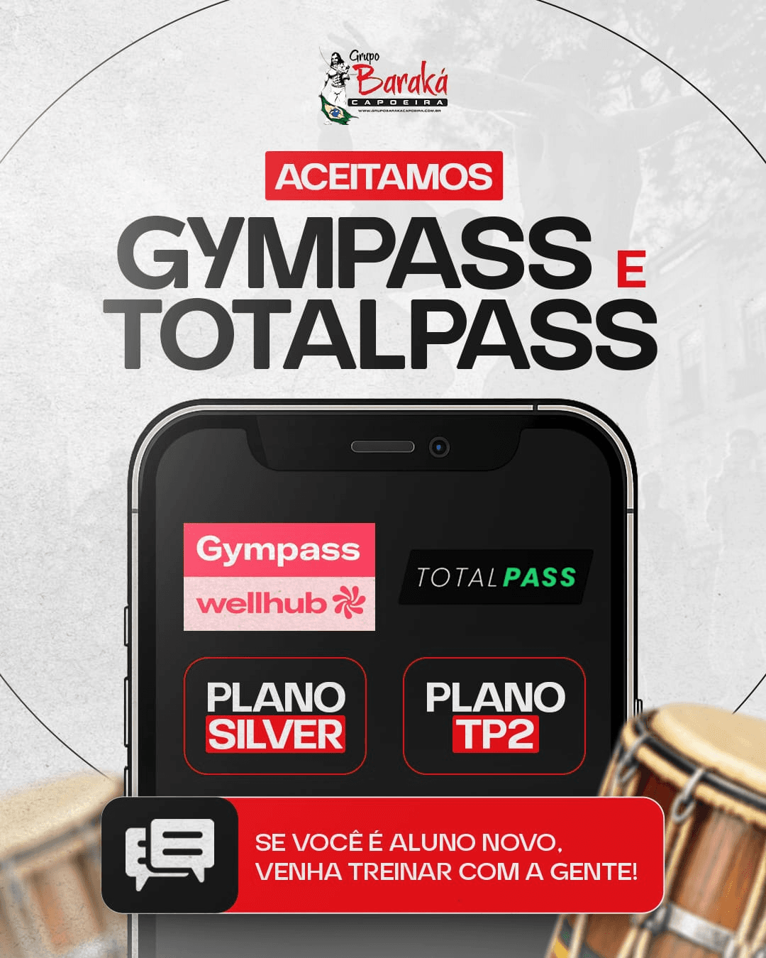 Grupo Baraká Capoeira aceita Wellhub e TotalPass